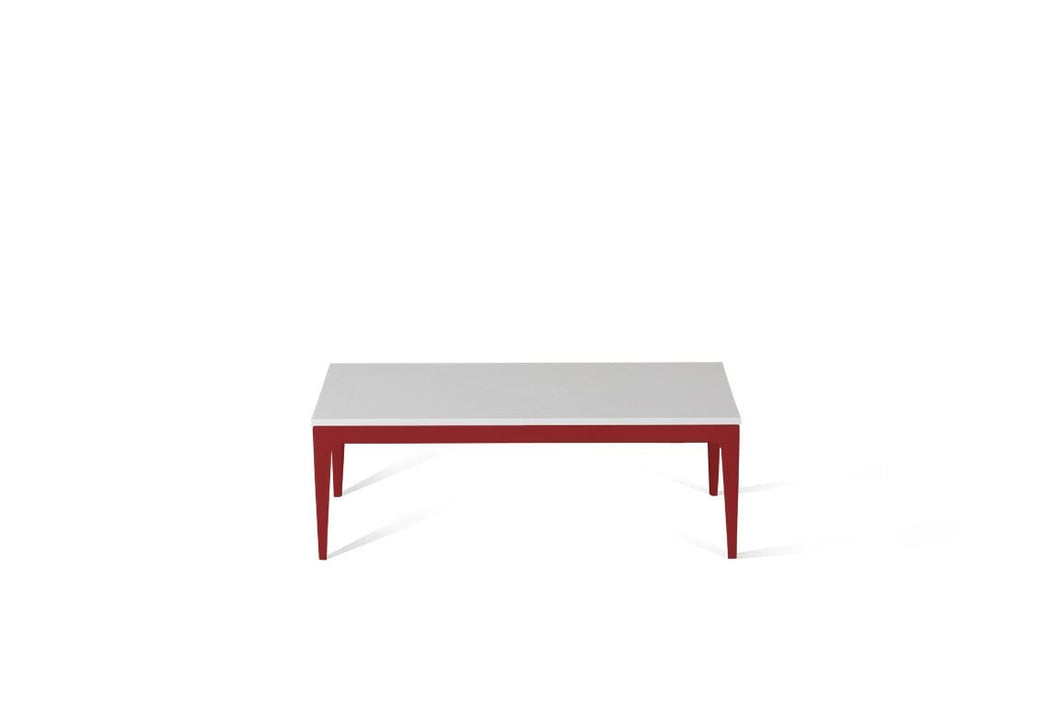 Pure White Coffee Table Flame Red