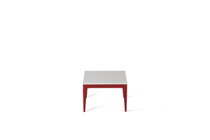 Pure White Cube Side Table Flame Red