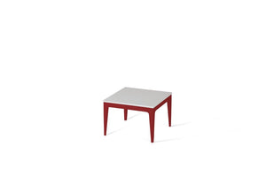 Pure White Cube Side Table Flame Red