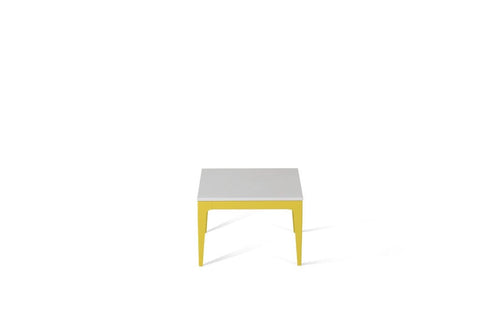 Pure White Cube Side Table Lemon Yellow