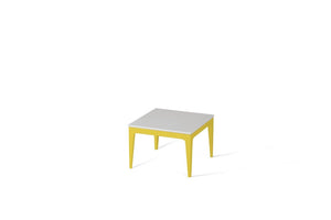 Pure White Cube Side Table Lemon Yellow