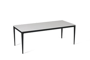 Pure White Long Dining Table Matte Black
