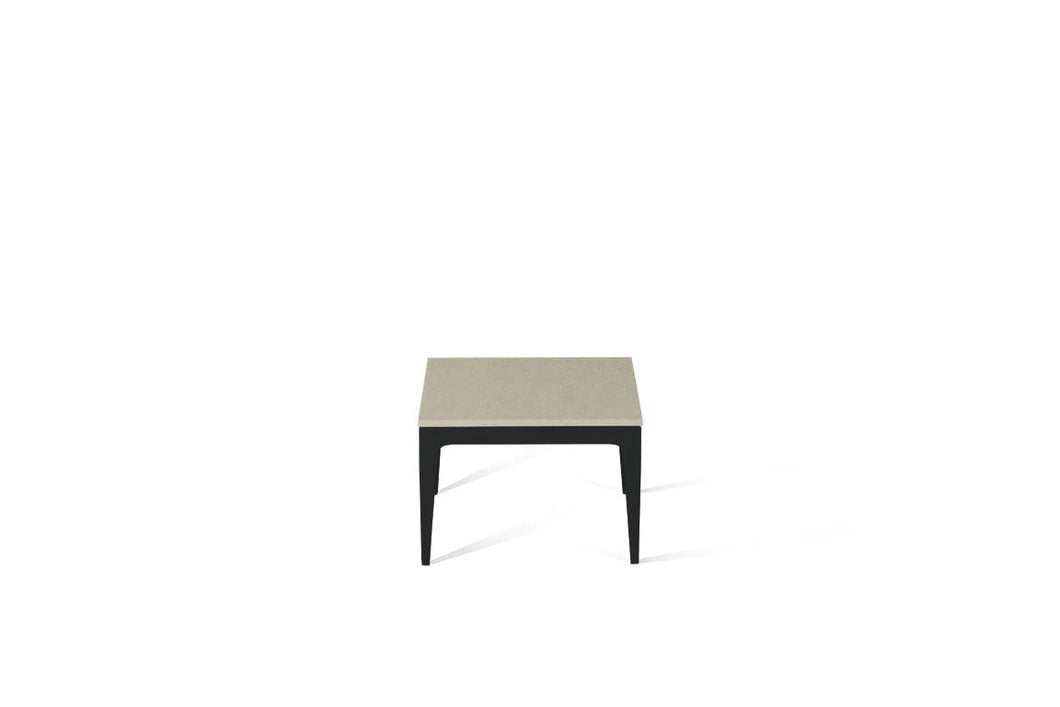 Linen Cube Side Table Matte Black