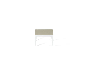 Linen Cube Side Table Pearl White