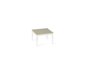 Linen Cube Side Table Pearl White