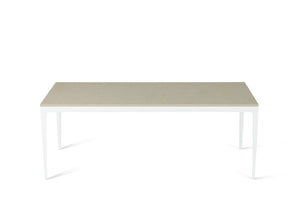 Linen Long Dining Table Pearl White