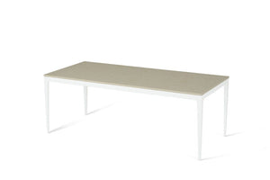 Linen Long Dining Table Pearl White