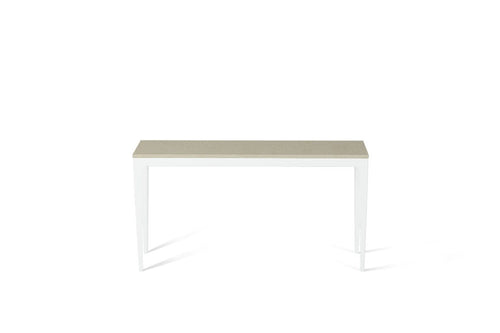 Linen Slim Console Table Pearl White
