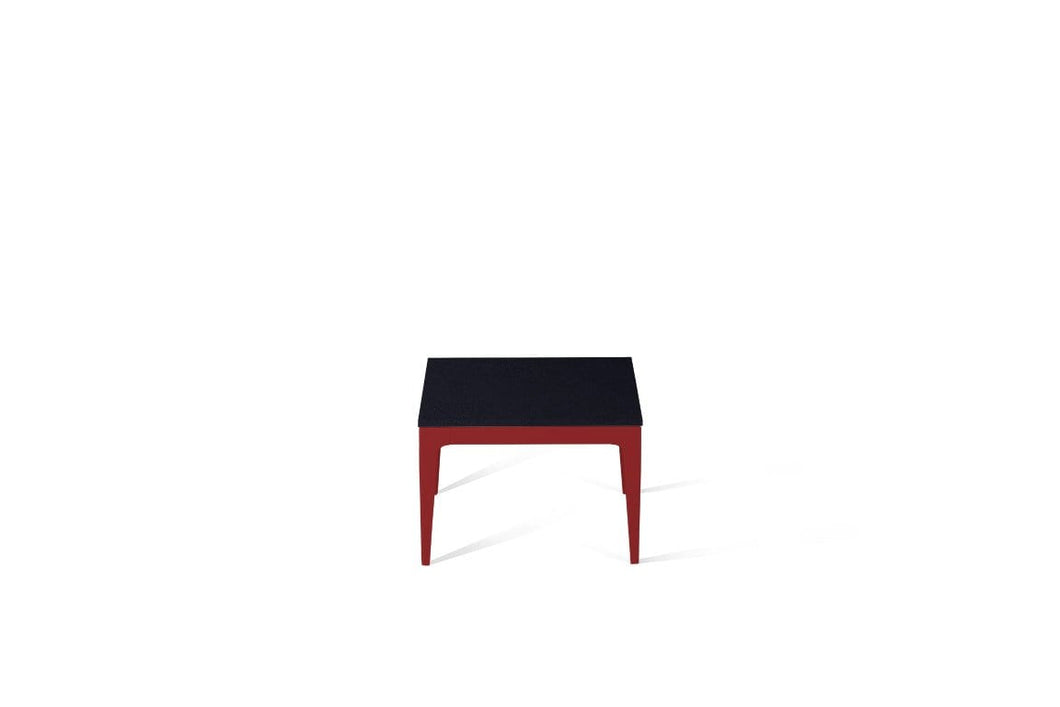 Jet Black Cube Side Table Flame Red