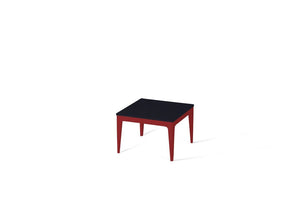 Jet Black Cube Side Table Flame Red