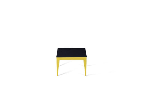 Jet Black Cube Side Table Lemon Yellow