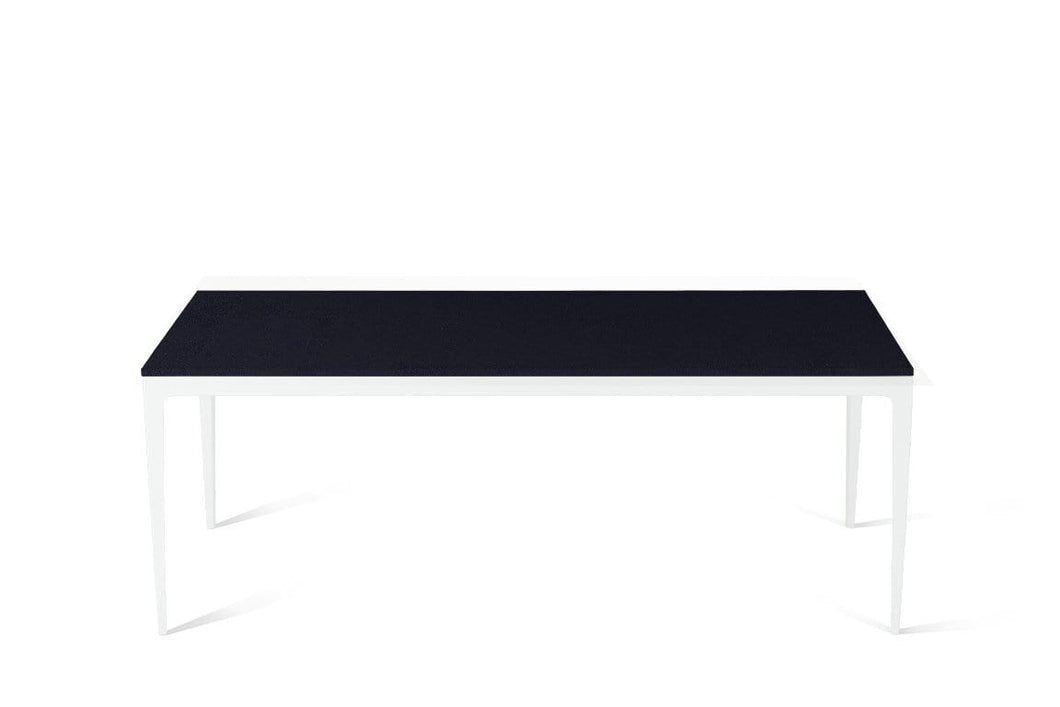 Jet Black Long Dining Table Pearl White
