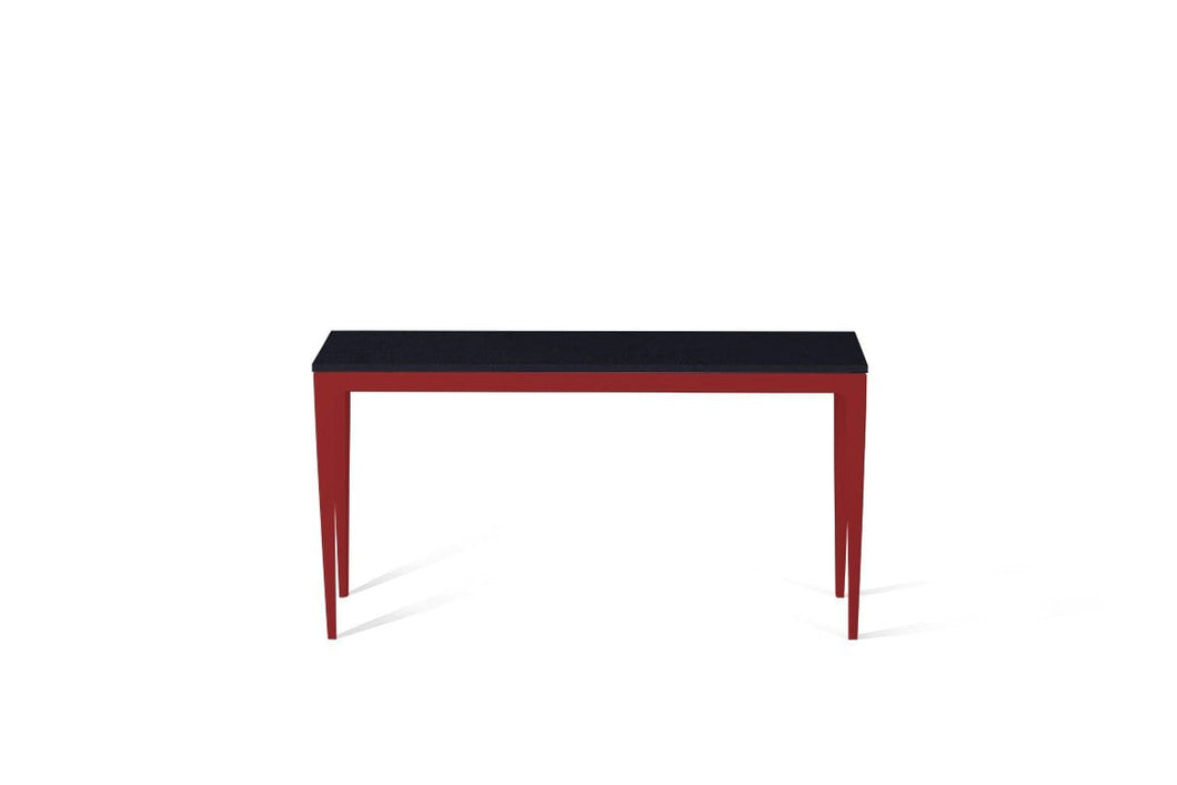 Jet Black Slim Console Table Flame Red