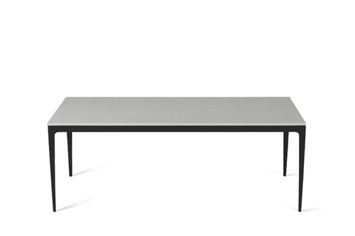 White Shimmer Long Dining Table Matte Black