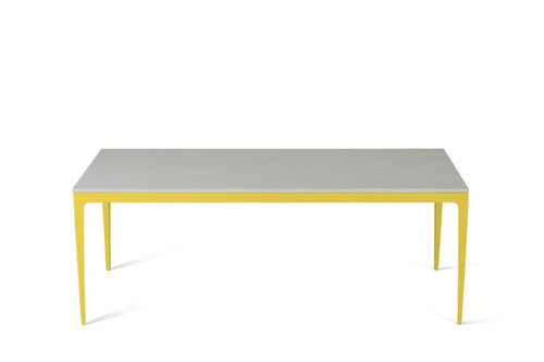 White Shimmer Long Dining Table Lemon Yellow