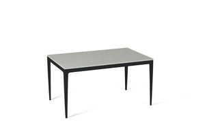 White Shimmer Standard Dining Table Matte Black