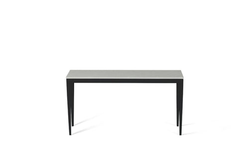 White Shimmer Slim Console Table Matte Black