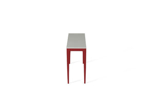 White Shimmer Slim Console Table Flame Red