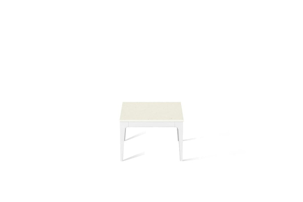 Fresh Concrete Cube Side Table Pearl White