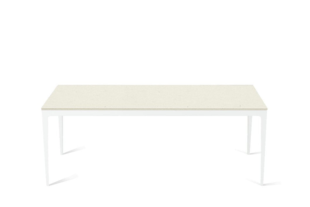 Fresh Concrete Long Dining Table Pearl White