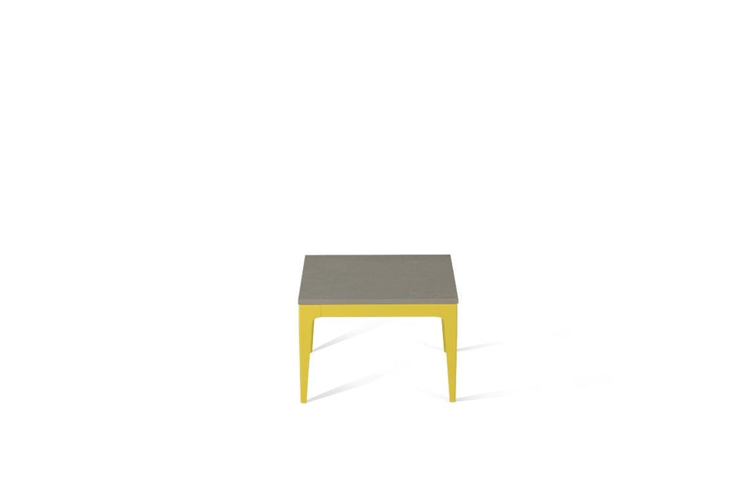 Sleek Concrete Cube Side Table Lemon Yellow