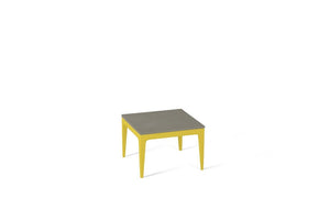 Sleek Concrete Cube Side Table Lemon Yellow