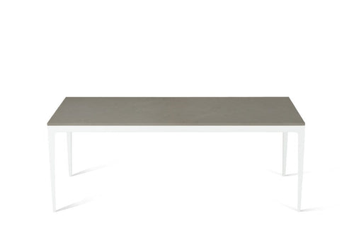 Sleek Concrete Long Dining Table Pearl White