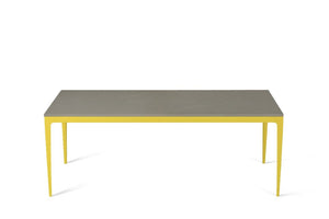 Sleek Concrete Long Dining Table Lemon Yellow