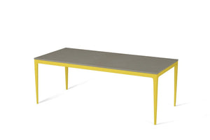 Sleek Concrete Long Dining Table Lemon Yellow
