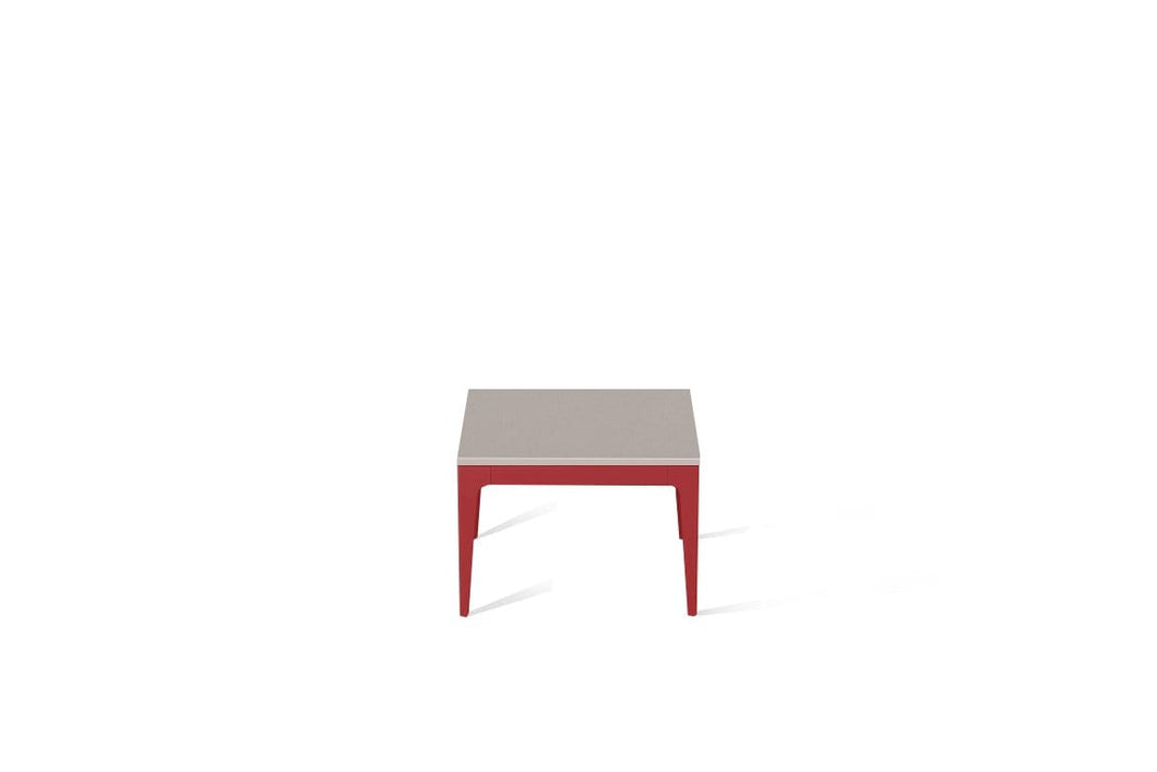 Raw Concrete Cube Side Table Flame Red