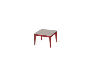 Raw Concrete Cube Side Table Flame Red