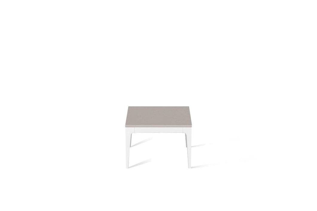 Raw Concrete Cube Side Table Pearl White