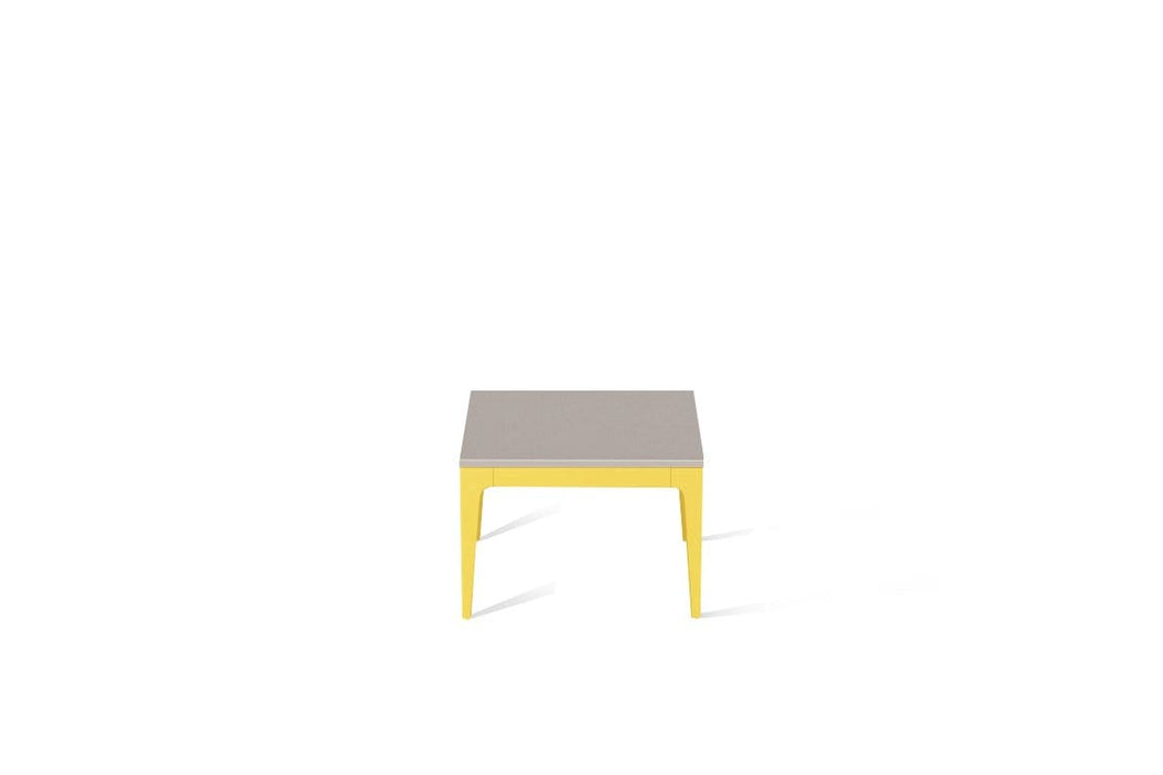 Raw Concrete Cube Side Table Lemon Yellow