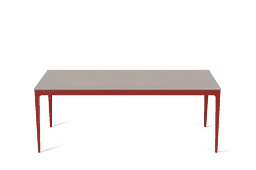 Raw Concrete Long Dining Table Flame Red