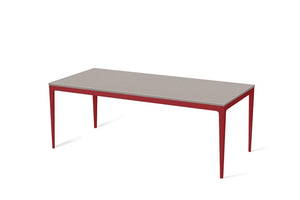Raw Concrete Long Dining Table Flame Red