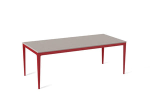 Raw Concrete Long Dining Table Flame Red