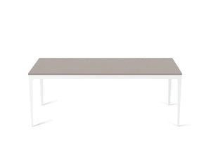 Raw Concrete Long Dining Table Pearl White