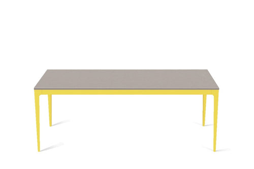 Raw Concrete Long Dining Table Lemon Yellow
