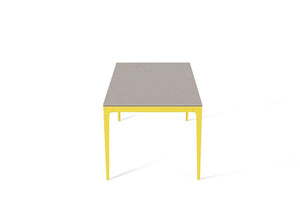 Raw Concrete Long Dining Table Lemon Yellow