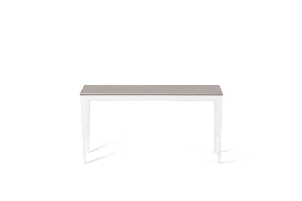 Raw Concrete Slim Console Table Pearl White