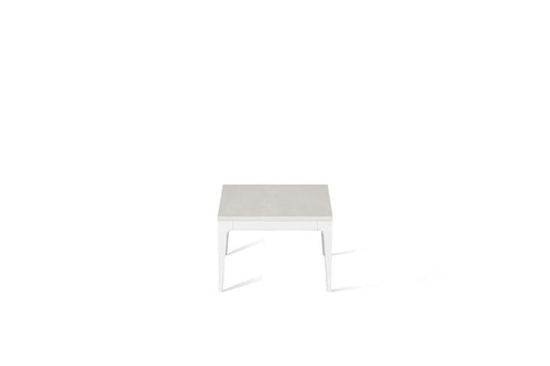 Cloudburst Concrete Cube Side Table Pearl White