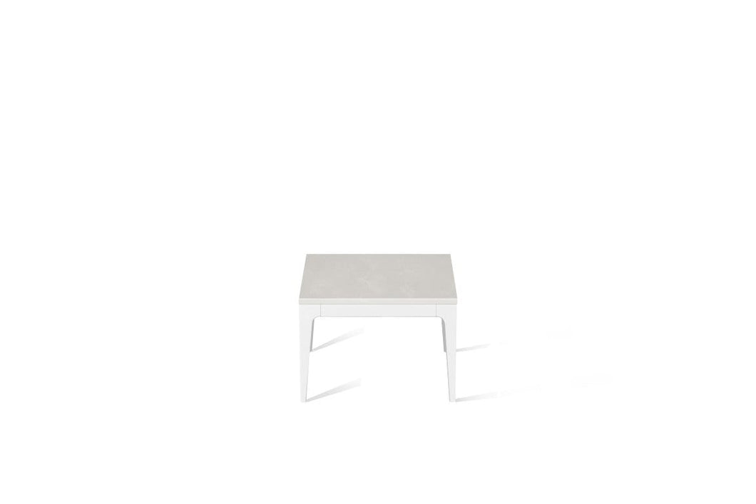 Cloudburst Concrete Cube Side Table Pearl White