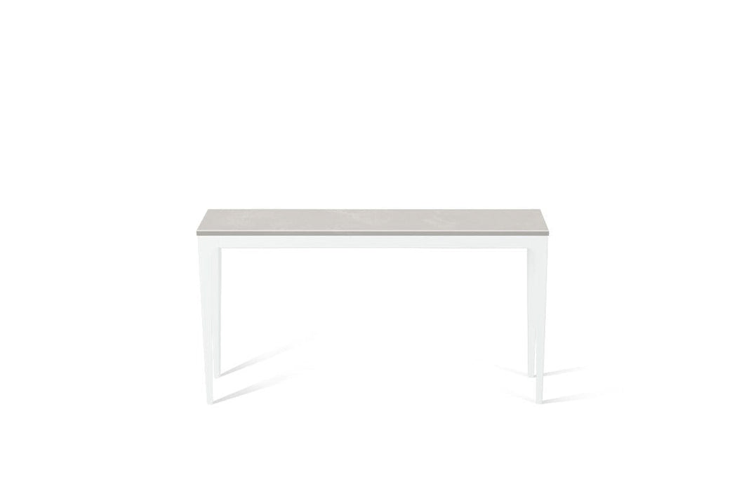 Cloudburst Concrete Slim Console Table Pearl White