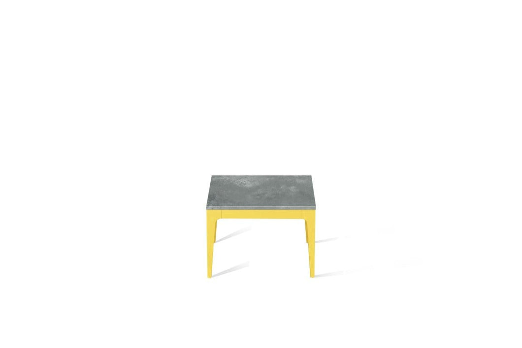 Rugged Concrete Cube Side Table Lemon Yellow