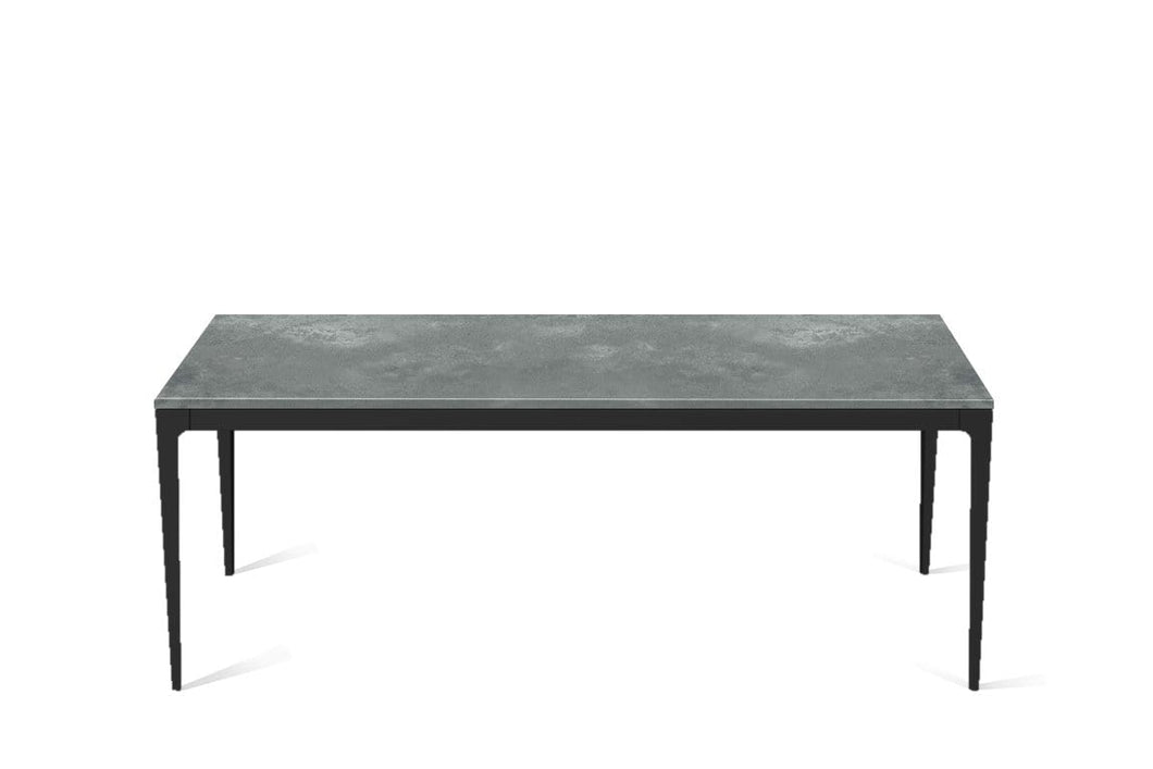 Rugged Concrete Long Dining Table Matte Black
