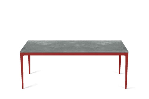 Rugged Concrete Long Dining Table Flame Red