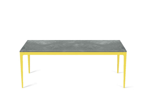 Rugged Concrete Long Dining Table Lemon Yellow