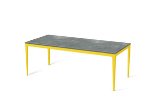 Rugged Concrete Long Dining Table Lemon Yellow