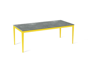 Rugged Concrete Long Dining Table Lemon Yellow