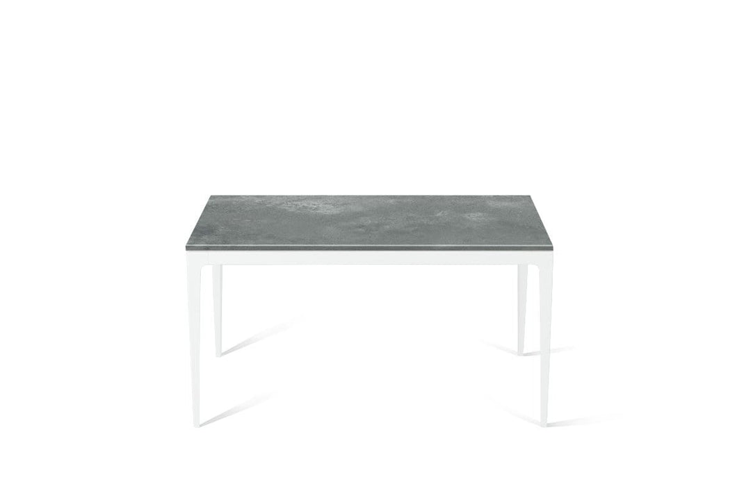 Rugged Concrete Standard Dining Table Pearl White